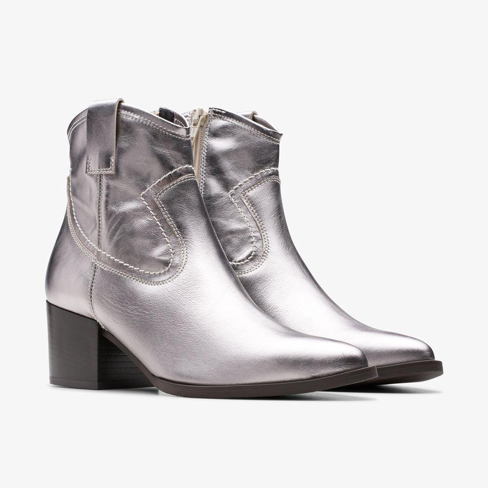 Silver Clarks Women's Elder Rae Boots | 591XFLBJE