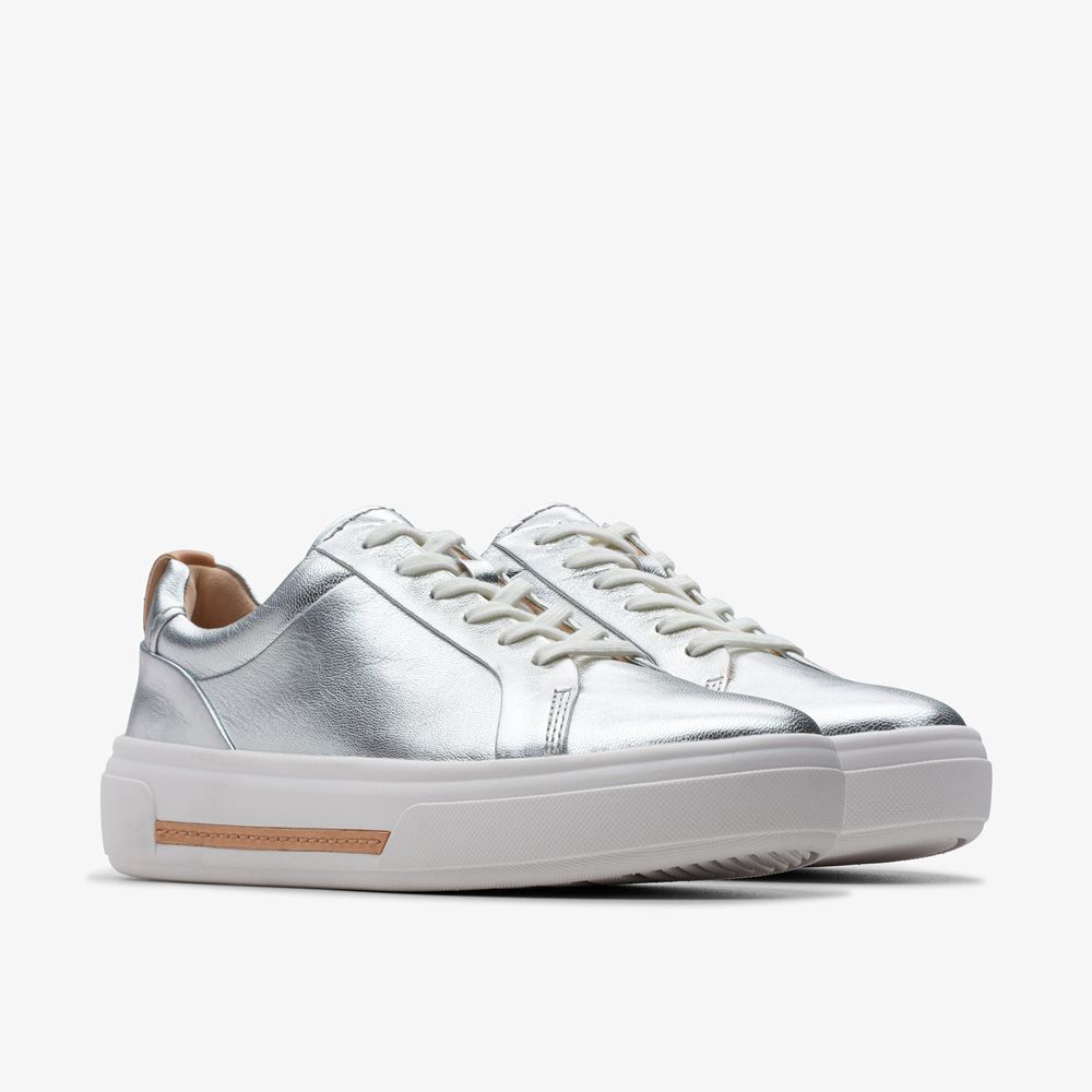 Silver Clarks Women's Hollyhock Walk Sneakers | 731FXHYJT