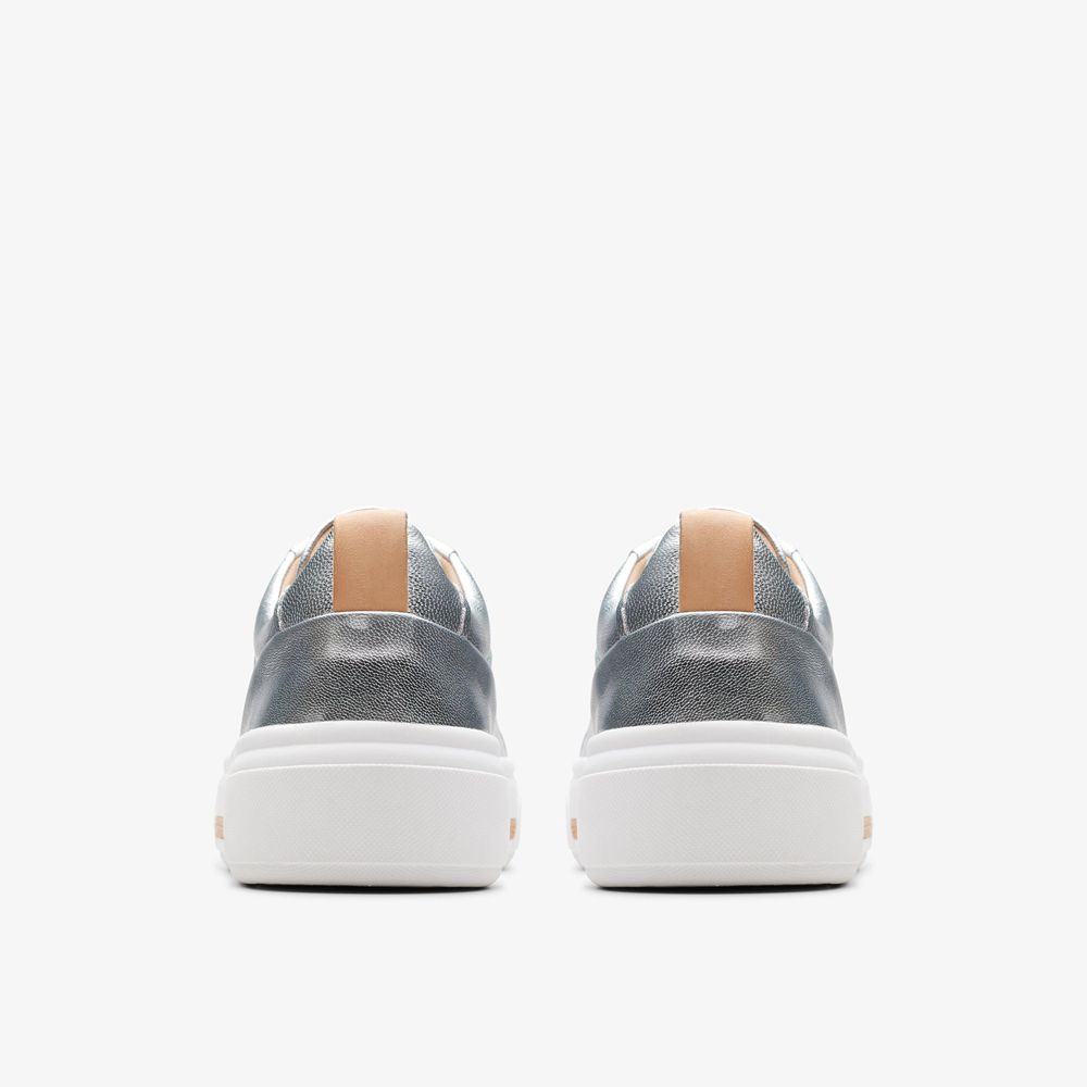 Silver Clarks Women's Hollyhock Walk Sneakers | 731FXHYJT