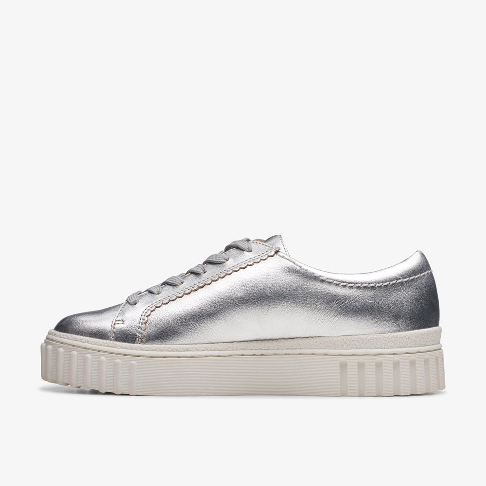 Silver Clarks Women's Mayhill Walk Sneakers | 427SLBKEW