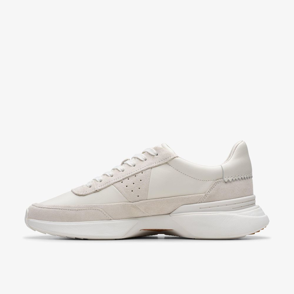 White Clarks Men's Craft Pace Sneakers | 194XVZNHP