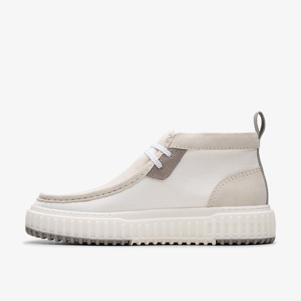 White Clarks Men's Torlite Hi Boots | 851QZXYNU