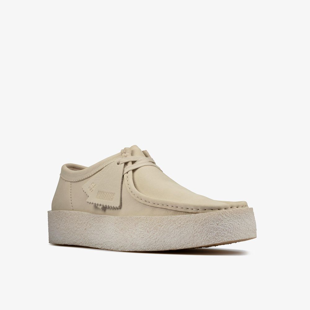 White Clarks Men's Wallabee Cup Slip On Shoes | 370FPYXNB