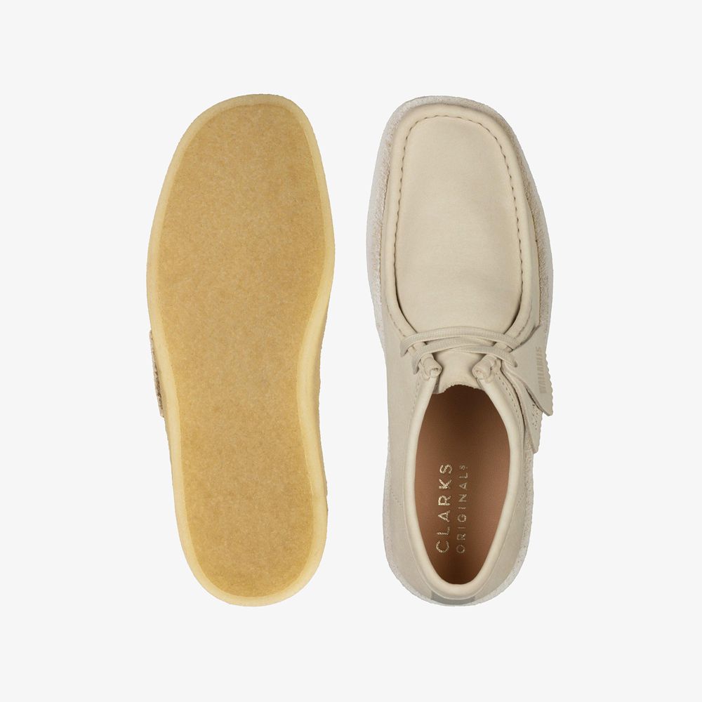 White Clarks Men's Wallabee Cup Slip On Shoes | 370FPYXNB