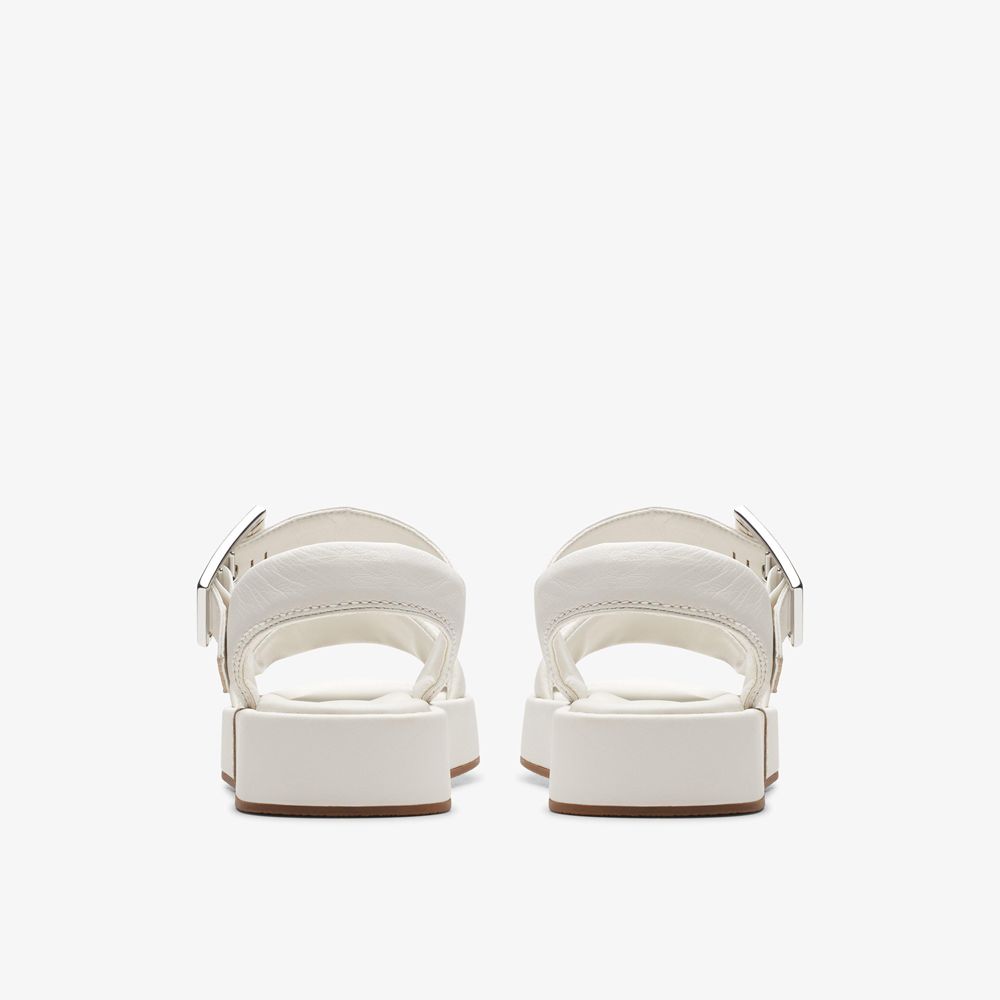 White Clarks Women's Alda Strap Flat Sandals | 147LYCMXK