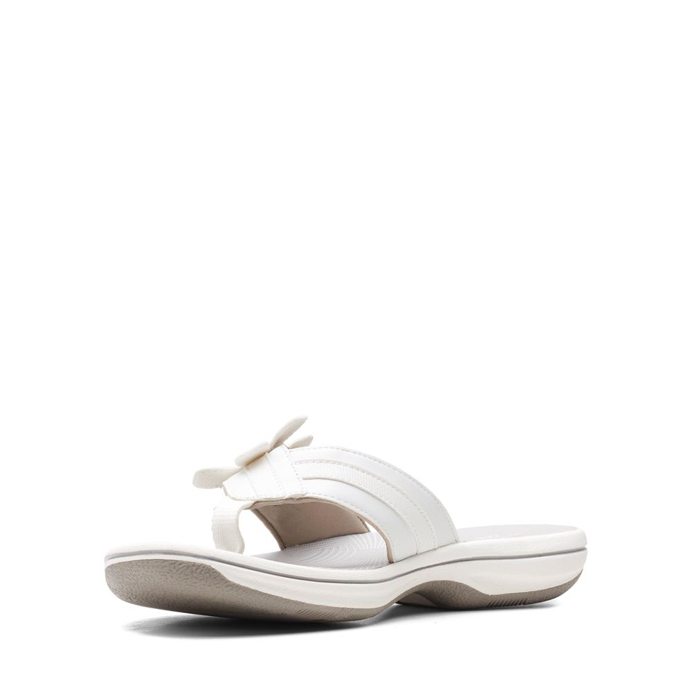 White Clarks Women's Brinkley Flora Flip Flops | 568EJFZDY