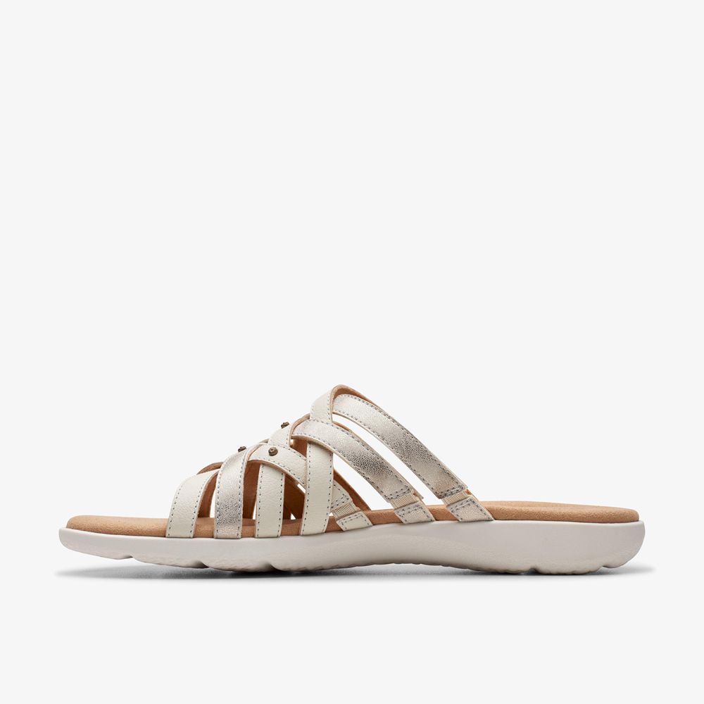 White Clarks Women's Elizabelle Rio Flat Sandals | 285SFMOEJ