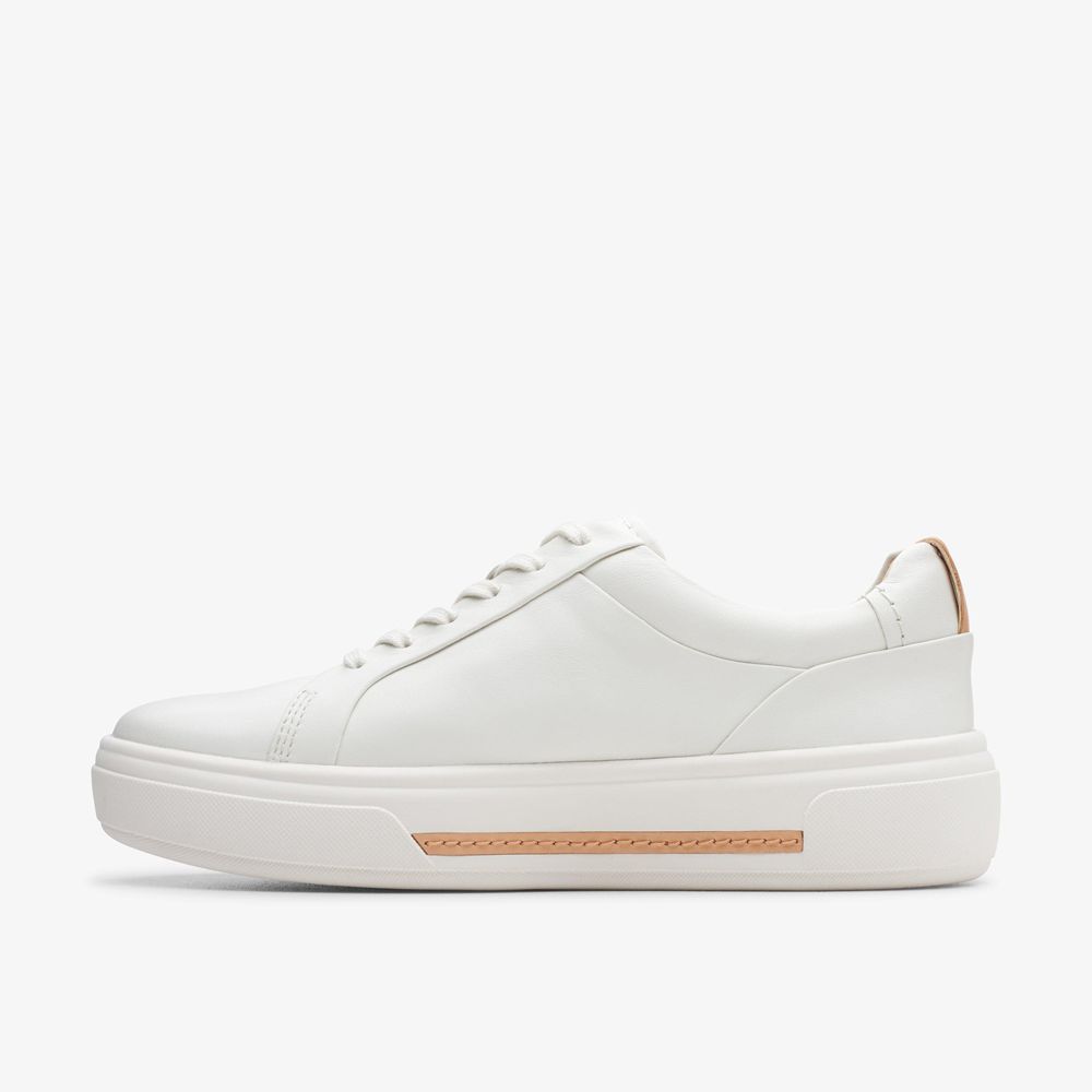 White Clarks Women's Hollyhock Walk Sneakers | 720QXYCTR