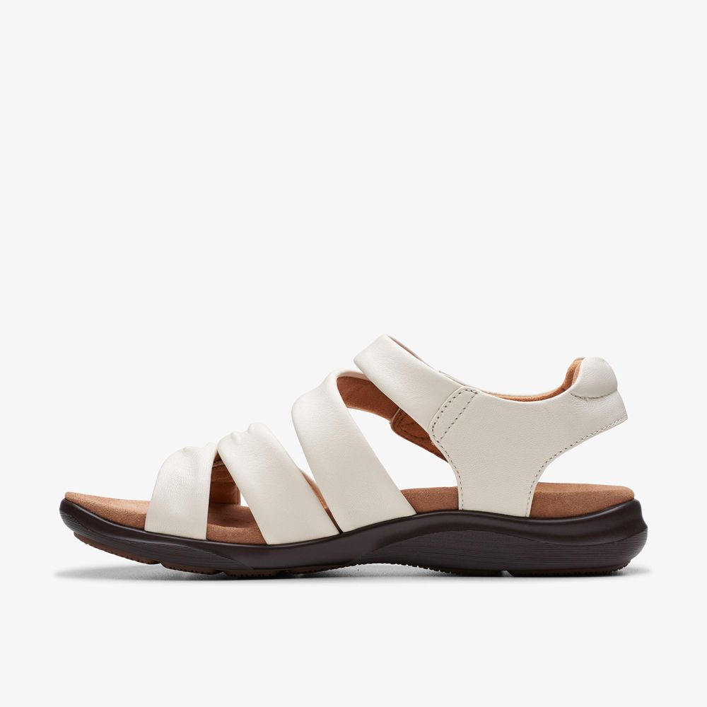 White Clarks Women's Kitly Ave Flat Sandals | 291IPGLNJ