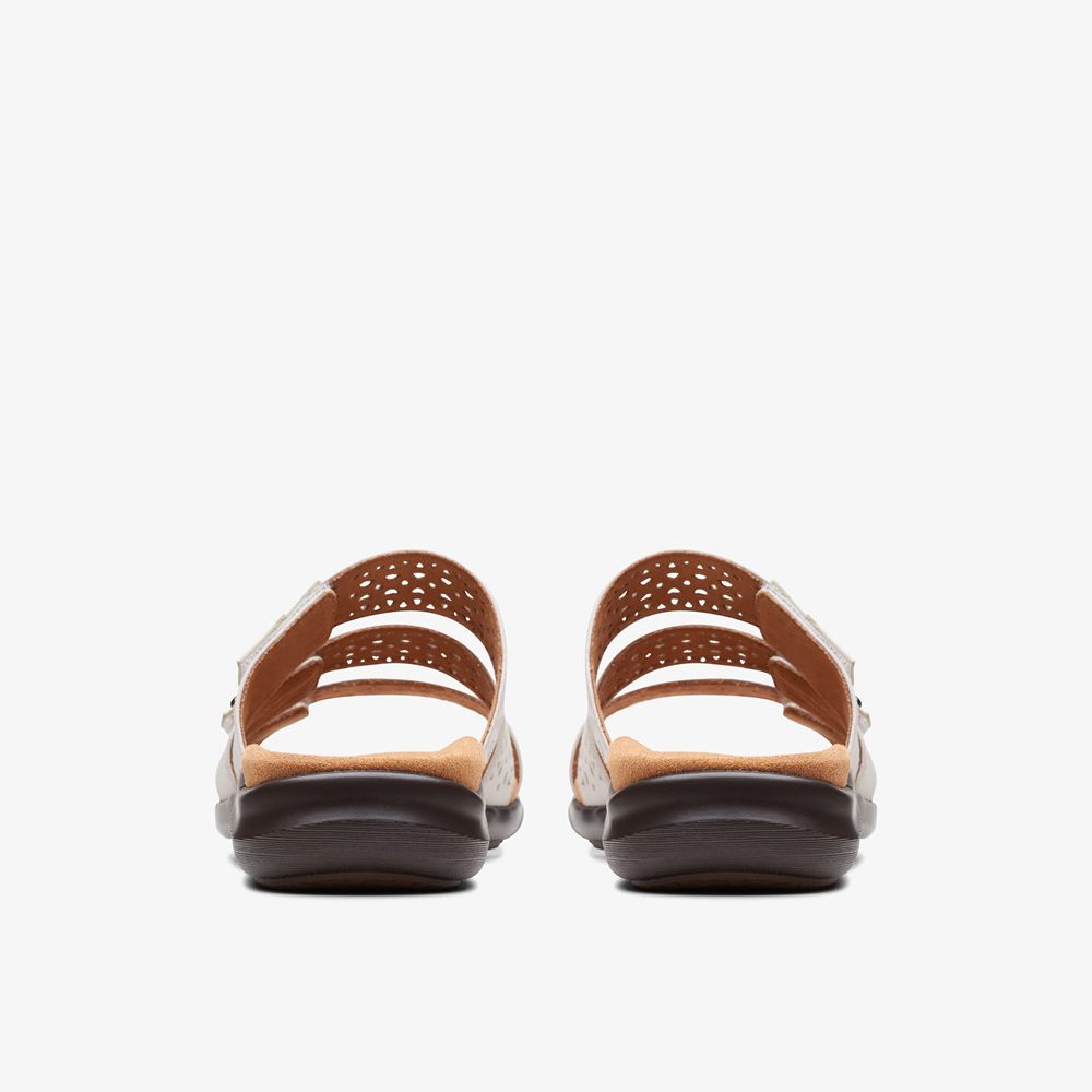 White Clarks Women's Kitly Walk Flat Sandals | 435KQXYDM