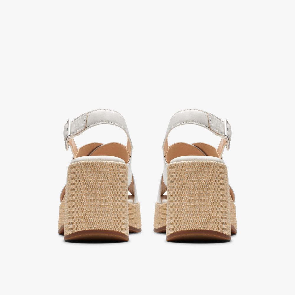 White Clarks Women's Manon Wish Wedge Sandals | 862URAJFX