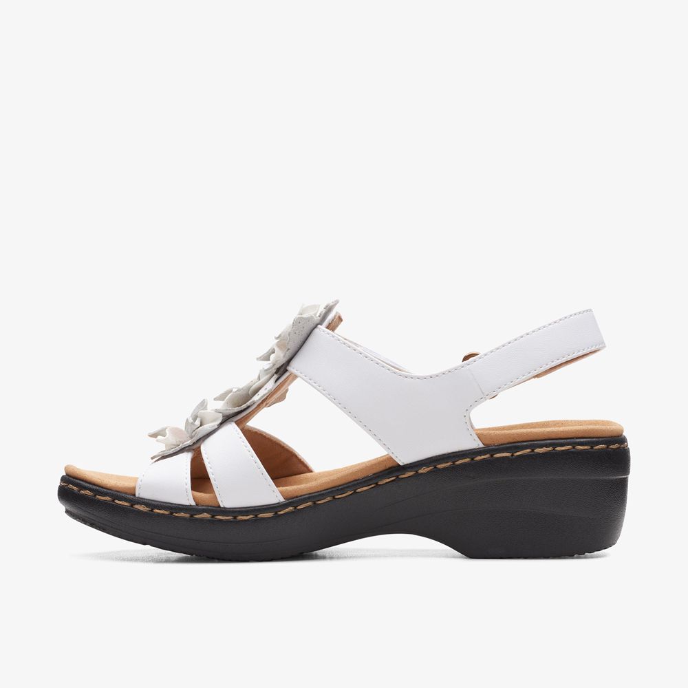 White Clarks Women's Merliah Sheryl Heeled Sandals | 658OZBXUA