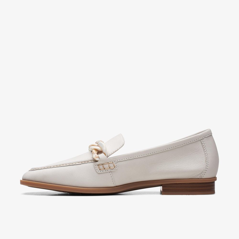 White Clarks Women's Sarafyna Iris Loafers | 781NFLRVB