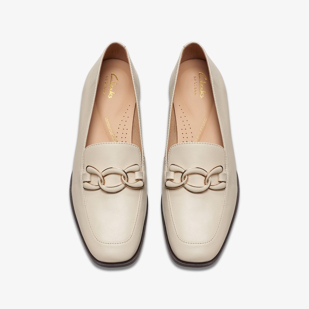 White Clarks Women's Sarafyna Rae Loafers | 218TAVXDI