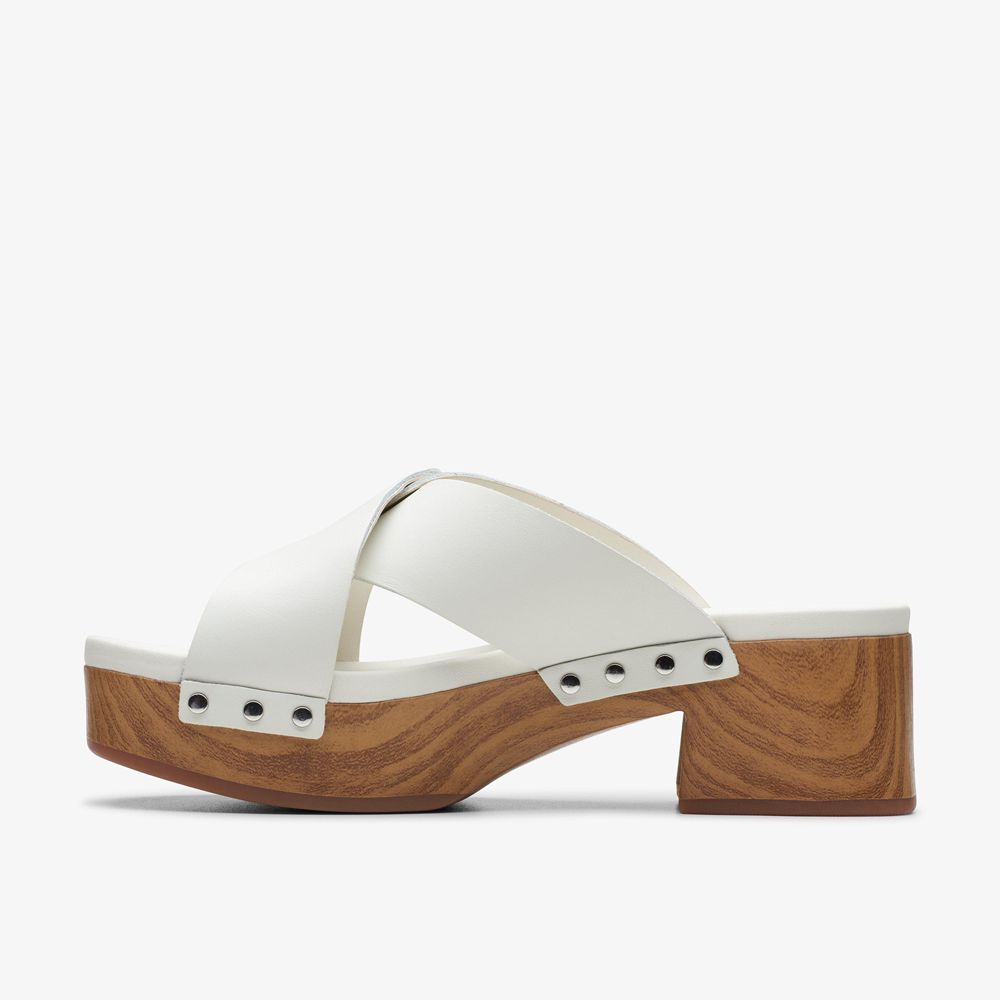 White Clarks Women's Sivanne Walk Heeled Sandals | 239XGQSTU