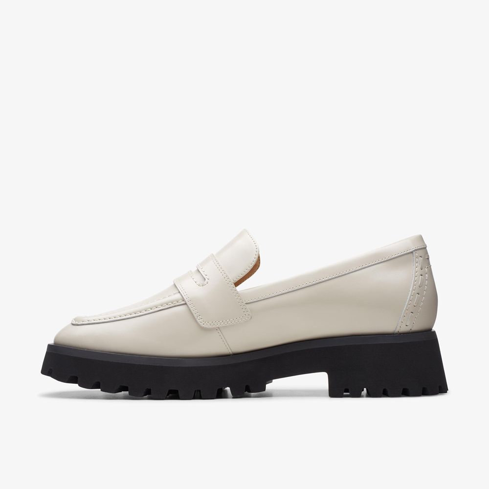 White Clarks Women's Stayso Edge Loafers | 205XVMLTU