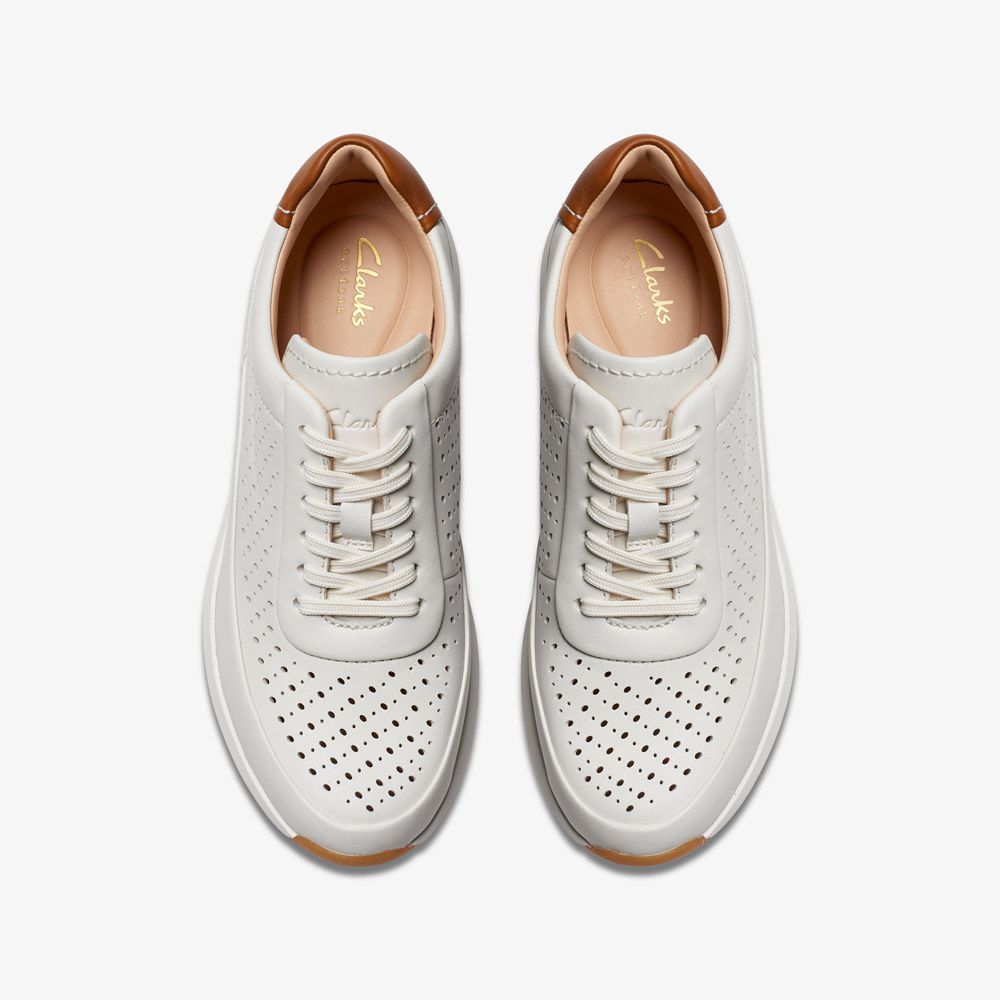 White Clarks Women's Tivoli Grace Sneakers | 867OCATXQ