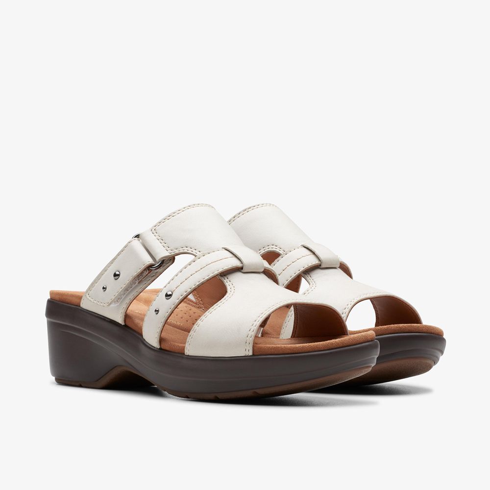 White Clarks Women's Tuleah Jane Heeled Sandals | 346KXZGNI