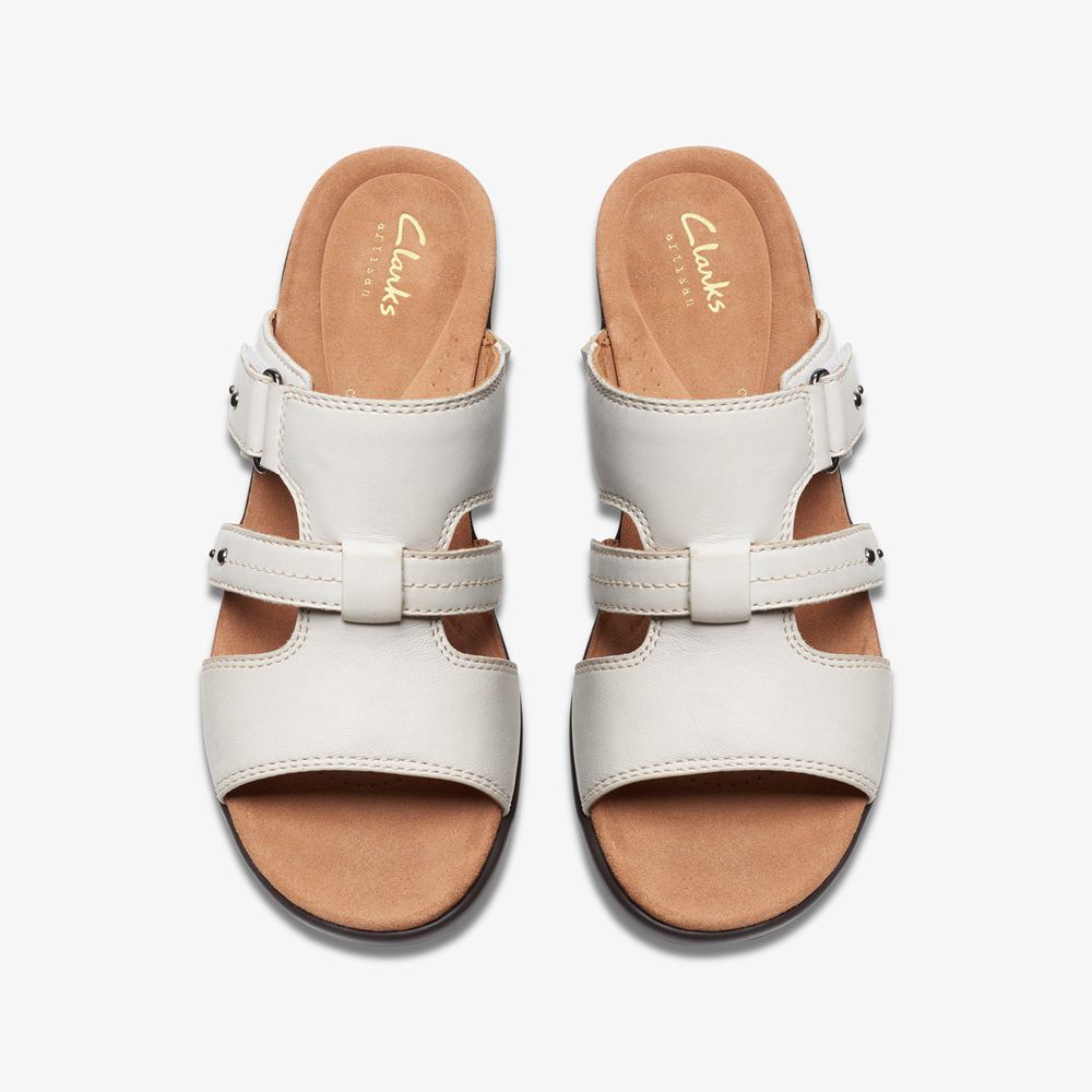 White Clarks Women's Tuleah Jane Heeled Sandals | 346KXZGNI