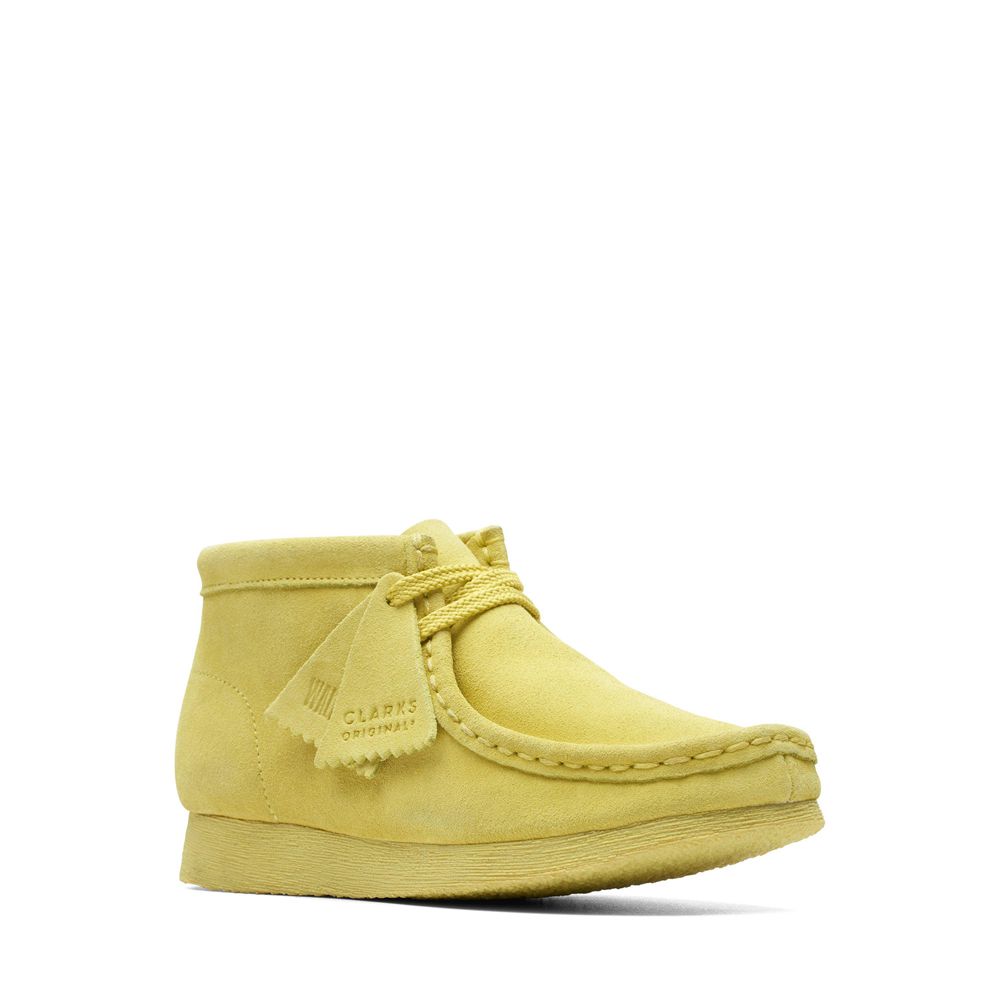 Yellow Clarks Kids Wallabee Older Boots | 297VCXQDJ