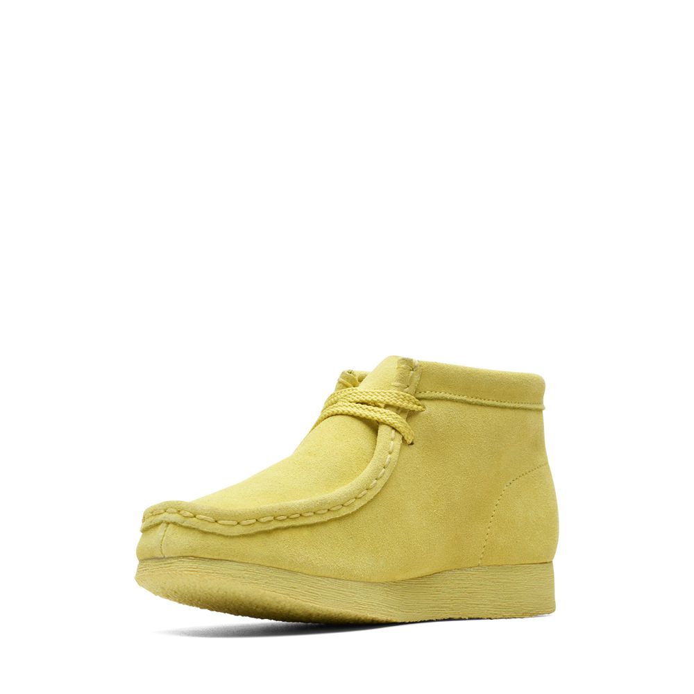 Yellow Clarks Kids Wallabee Older Boots | 297VCXQDJ